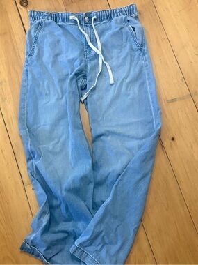American Eagle Outfitters Light Blue Relaxed Drawstring Jeans